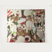 Kerstkoekjes Vakantiefoto Achtergrond Wandkleed (Voorkant (horizontaal))