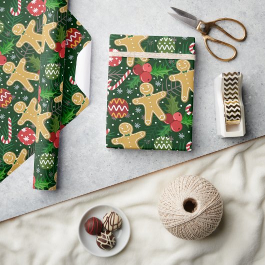 Kerstkoekjes van gemberkoek cadeaupapier (Crafts)
