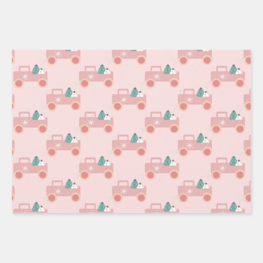  kerstkoekjes van Truck Groovy Roze Inpakpapier Vel (Voorkant 2)
