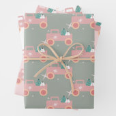  kerstkoekjes van Truck Groovy Roze Inpakpapier Vel (In situ)