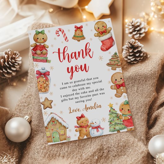 Kerstkoekjes Verjaardagsfeest Bedankkaart