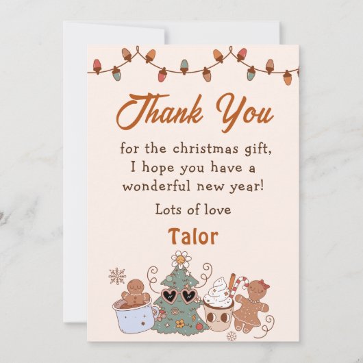 Kerstkoekjes Verjaardagsfeest Bedankkaart Kaart (Voorkant)