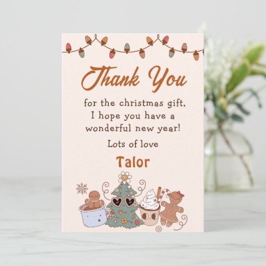 Kerstkoekjes Verjaardagsfeest Bedankkaart Kaart (Staand voorkant)