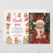 Kerstkoekjes Verjaardagsfeest Foto Bedankkaart (Voorkant)