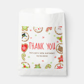 Kerstkoekjes Verjaardagsfeest Rood Dank U Bedankzakje (Voorkant)