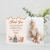 Kerstkoekjes Verjaardagsfoto Bedanktkaart Kaart (Staand voorkant)