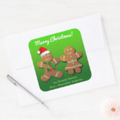 kerstkoekjes vierkante sticker (Envelop)