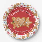 Kerstkoekjes voor de kerstman papieren bordje (Voorkant)