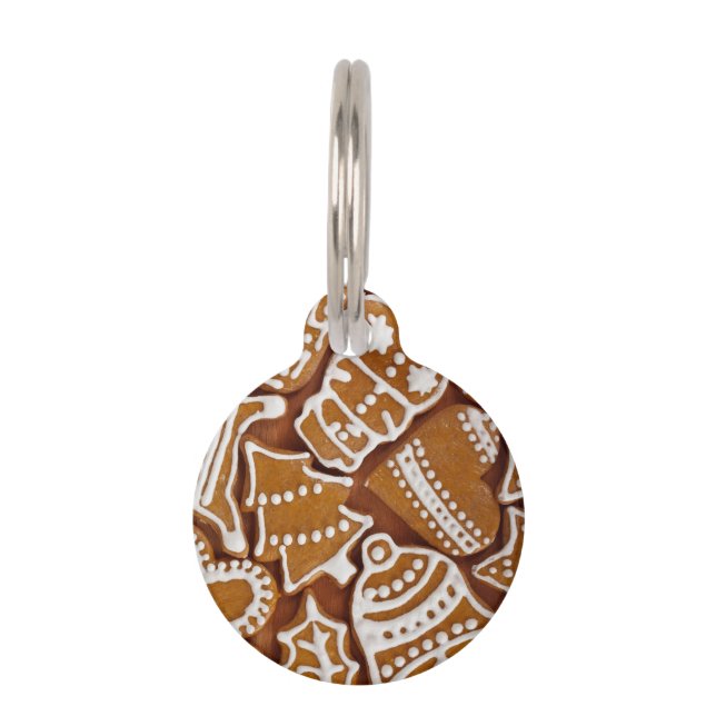 kerstkoekjes voor feestdagen huisdierpenning (Voorkant)