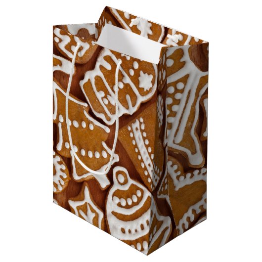 kerstkoekjes voor feestdagen medium cadeauzakje (Voorkant Gekanteld)