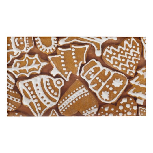 kerstkoekjes voor feestdagen naambadge (Voorkant)