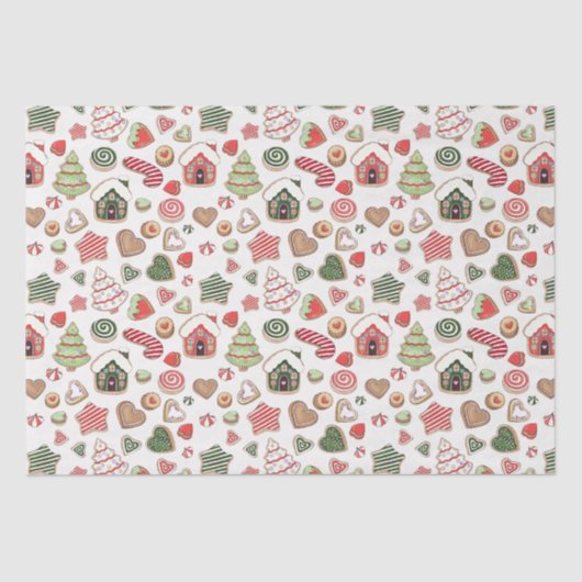 Kerstkoekjes voor feestdagen tissuepapier (Voorkant)