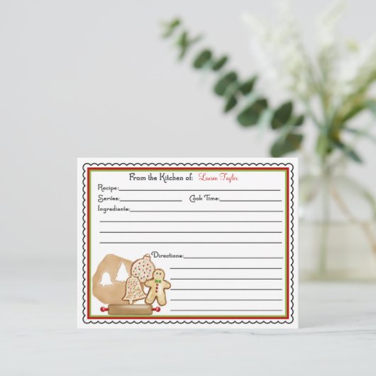 Kerstkoekjes voor het bakken van koken kaart (Staand voorkant)