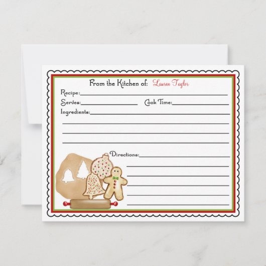 Kerstkoekjes voor het bakken van koken kaart (Voorkant)