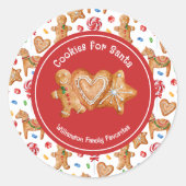 Kerstkoekjes voor Kerstman Wit Ronde Sticker (Voorkant)