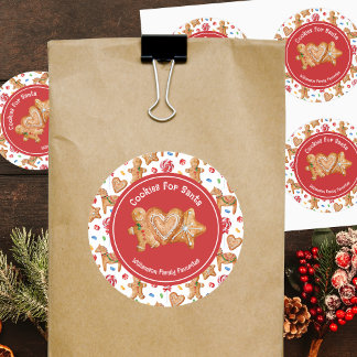 Kerstkoekjes voor Kerstman Wit Ronde Sticker