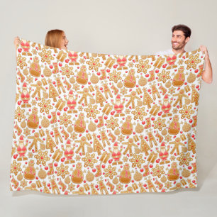 Kerstkoekjes voor kerstmis met kerstmis met kerstm fleece deken