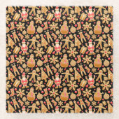 Kerstkoekjes voor kerstmis met kerstmis met kerstm glazen onderzetter (Voorkant)