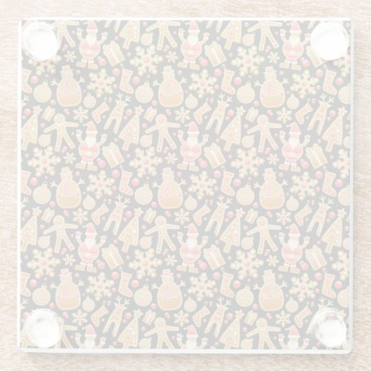 Kerstkoekjes voor kerstmis met kerstmis met kerstm glazen onderzetter (Achterkant)