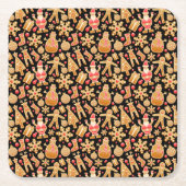 Kerstkoekjes voor kerstmis met kerstmis met kerstm kartonnen onderzetters (Voorkant)