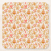 Kerstkoekjes voor kerstmis met kerstmis met kerstm kartonnen onderzetters (Voorkant)