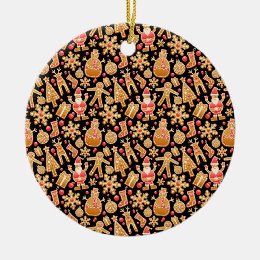 Kerstkoekjes voor kerstmis met kerstmis met kerstm keramisch ornament (Voorkant)