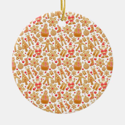 Kerstkoekjes voor kerstmis met kerstmis met kerstm keramisch ornament (Voorkant)
