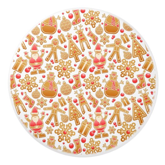 Kerstkoekjes voor kerstmis met kerstmis met kerstm keramische knop (Voorkant)