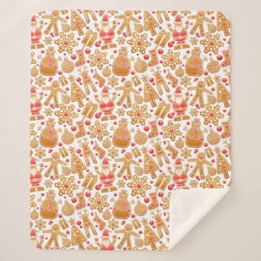 Kerstkoekjes voor kerstmis met kerstmis met kerstm sherpa deken (Voorkant)