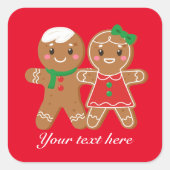 kerstkoekjes voor kerstontbijt toevoegen tekst vierkante sticker (Voorkant)