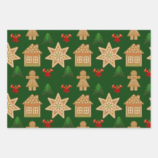 kerstkoekjes voor ontbijt inpakpapier vel (Voorkant 2)