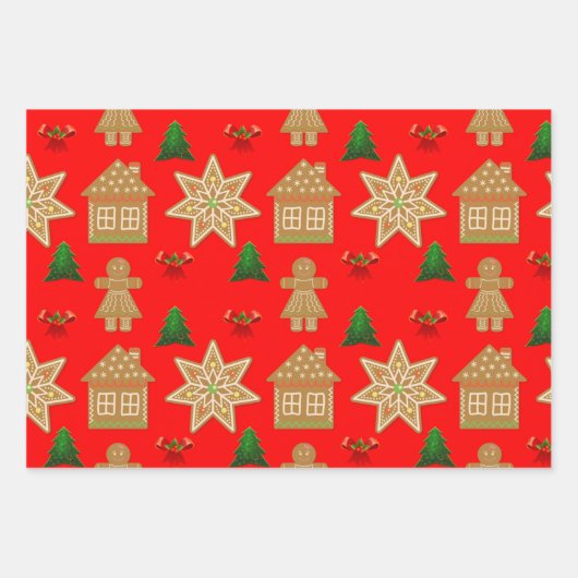 kerstkoekjes voor ontbijt inpakpapier vel (Voorkant)