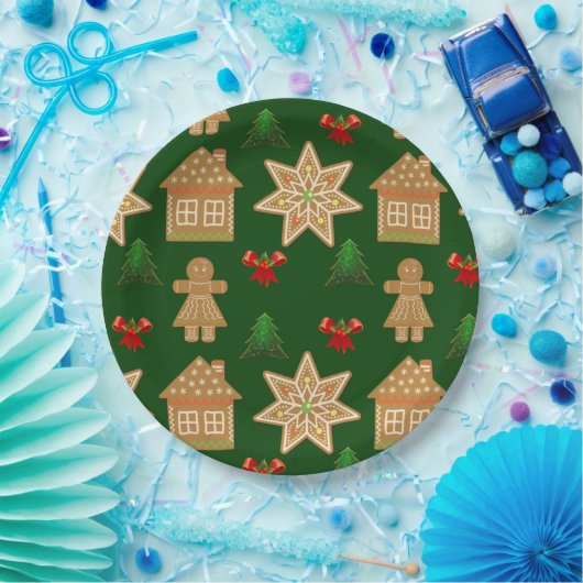 kerstkoekjes voor ontbijt papieren bordje (Feest)