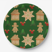 kerstkoekjes voor ontbijt papieren bordje (Voorkant)