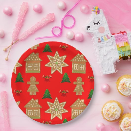 kerstkoekjes voor ontbijt papieren bordje (Feest)