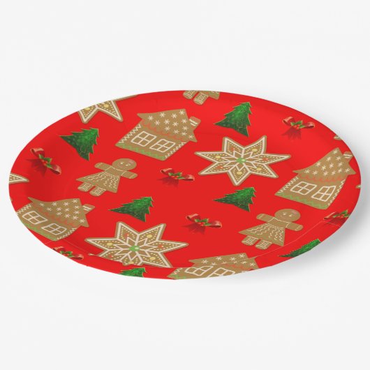 kerstkoekjes voor ontbijt papieren bordje (Gekanteld)