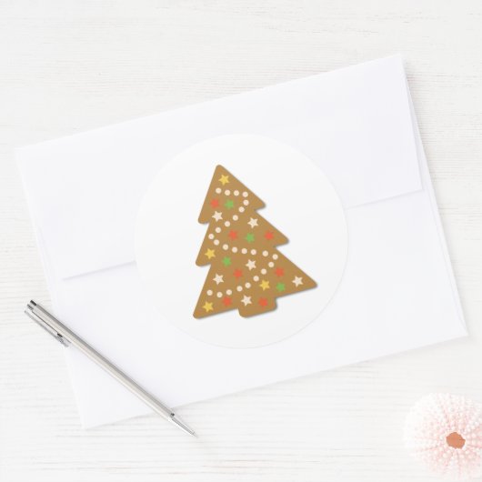 kerstkoekjes voor ontbijt ronde sticker (Envelop)