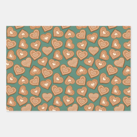 kerstkoekjes voor ontbijtkoeken inpakpapier vel (Voorkant)