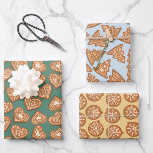 kerstkoekjes voor ontbijtkoeken inpakpapier vel (Voorkant)