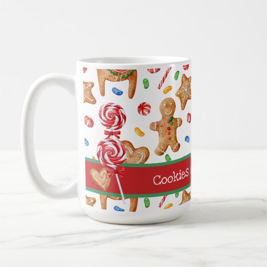 Kerstkoekjes voor Santa White Koffiemok (Links)