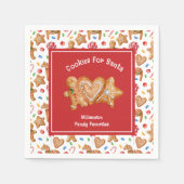 Kerstkoekjes voor Santa White Servet (Voorkant)