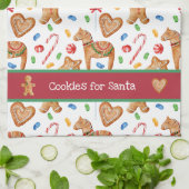 Kerstkoekjes voor Santa White Theedoek (Gevouwen)