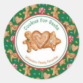 Kerstkoekjes voor Sinterklaas Groen Ronde Sticker (Voorkant)