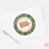 Kerstkoekjes voor Sinterklaas Groen Ronde Sticker (Envelop)