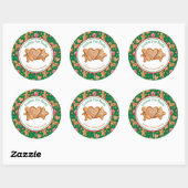 Kerstkoekjes voor Sinterklaas Groen Ronde Sticker (Vel)