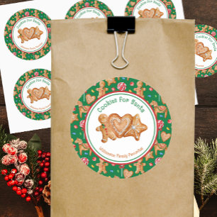 Kerstkoekjes voor Sinterklaas Groen Ronde Sticker
