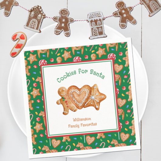 Kerstkoekjes voor Sinterklaas Groene servetten