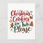Kerstkoekjes voor twee alsjeblieft zwangerschap Ke Aankondigingskaart (Voorkant)