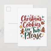 Kerstkoekjes voor twee, alstublieft Zwangerschap   Aankondigingskaart (Voorkant / Achterkant)