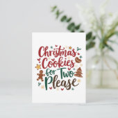 Kerstkoekjes voor twee alstublieft Zwangerschap Ke Aankondigingskaart (Staand voorkant)